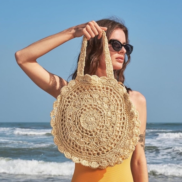 NWT Stylish Round Beach Bag. - Picture 2 of 9